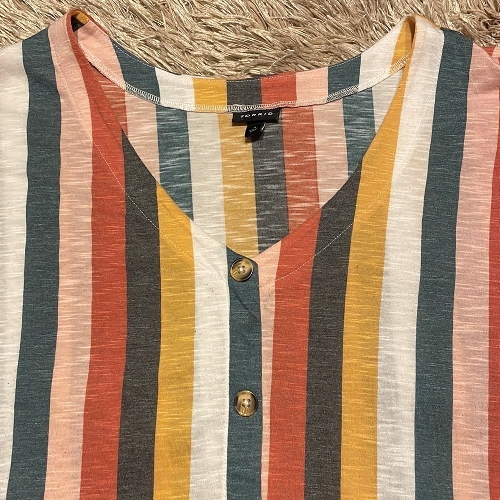 TORRID sz 4 Button Down Tie Front Midi Tee - Picture 5 of 11